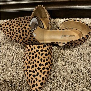 Bamboo cheetah print flats